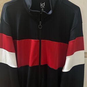 Ideology Men's Zip Up Sweater - Black, Red, and White